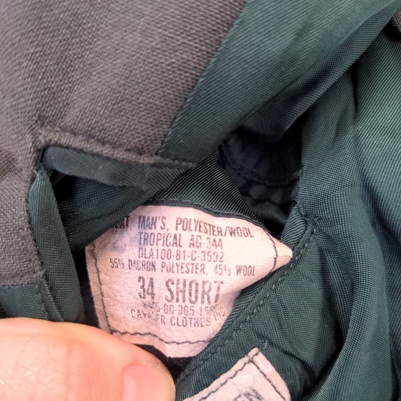 U.S. Army Tropical Dress Coat Green Size 34 Short Poly Wool Blend Uniform - Picture 4 of 14